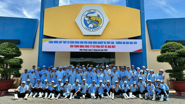 SINH VIÊN KHOA NÔNG NGHIỆP VÀ THỦY SẢN, TRƯỜNG ĐẠI HỌC BẠC LIÊU THAM QUAN HỌC TẬP MÔ HÌNH NUÔI TÔM CÔNG NGHỆ CAO TẠI CÔNG TY CỔ PHẦN VIỆT ÚC - NHÀ MÁT